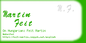 martin feit business card